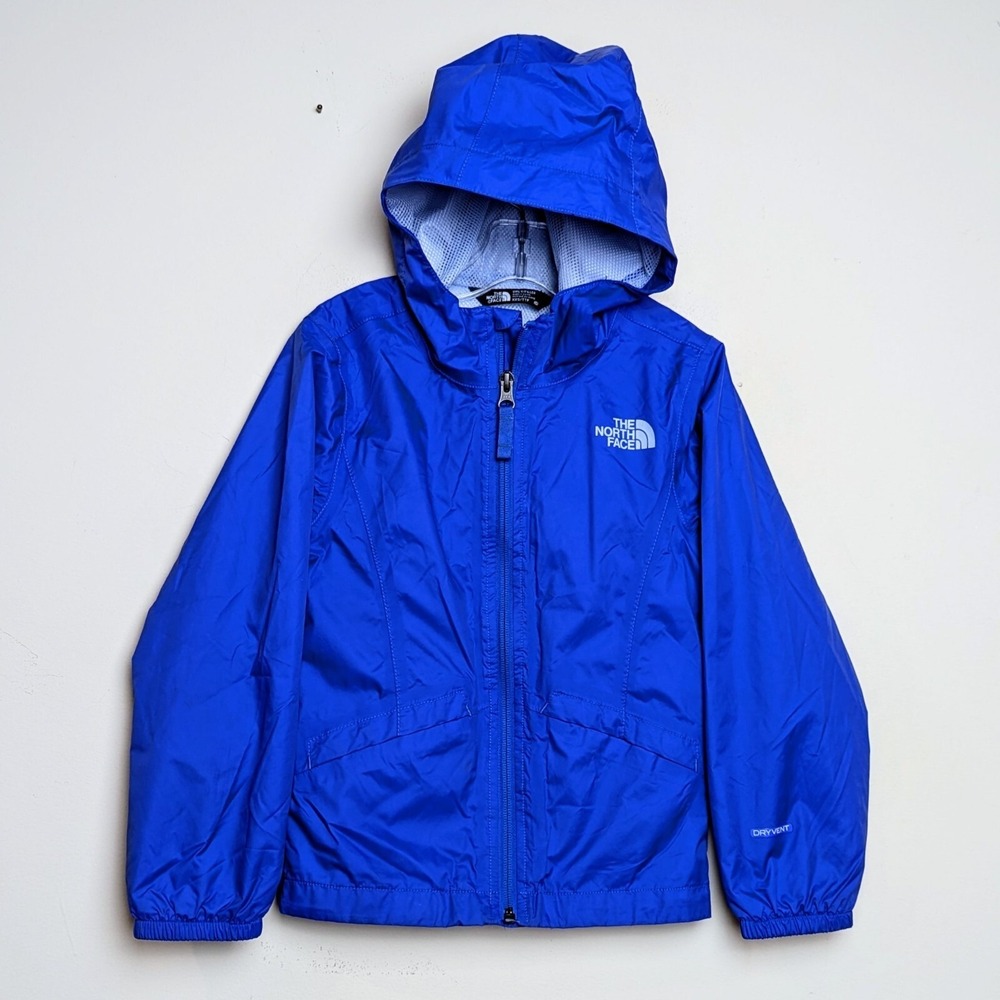 The North Face Youth Jacket Blue Dryvent Full‎ Zip Hooded Lightweight Girls XXS
